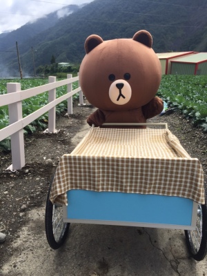 【圖四】熊大好忙，颱風天前，加緊採收農作物，請幫他加油啊(集氣)